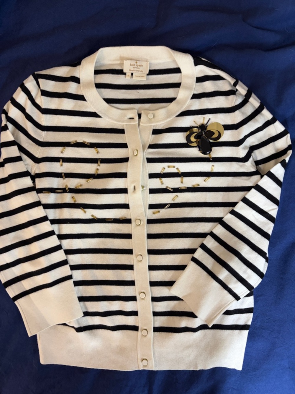 Kate spade bee cardigan size small